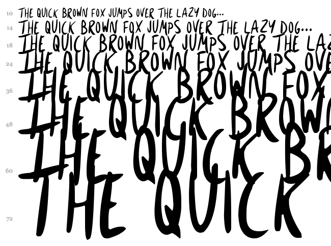 Expressive Inks font waterfall